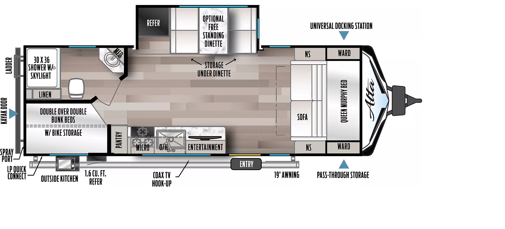 2023 EAST TO WEST RV ALTA 2210MBH, , floor-plans-day image number 0